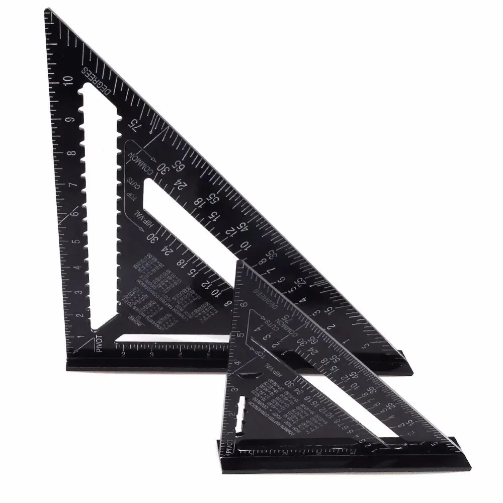 

Percision Carpentry Tool 7''/12" Metal Carpenter Square Aluminum Alloy Protractor Miter Line Scriber Saw Guide Woodworking Tools