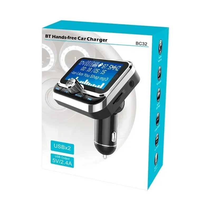 Reproductor MP3 LCD Bluetooth, USB dual, transmisor FM para coche con control remoto, 1 unidad, modulador FM zender