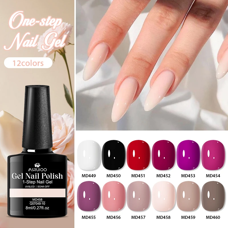 Smalto gel a 1 passo da 8 ml Smalto gel per unghie 3 IN 1 Semi permanente Soak Off Vernici per unghie gel UV Non è necessaria Base Top Coat Forniture per unghie