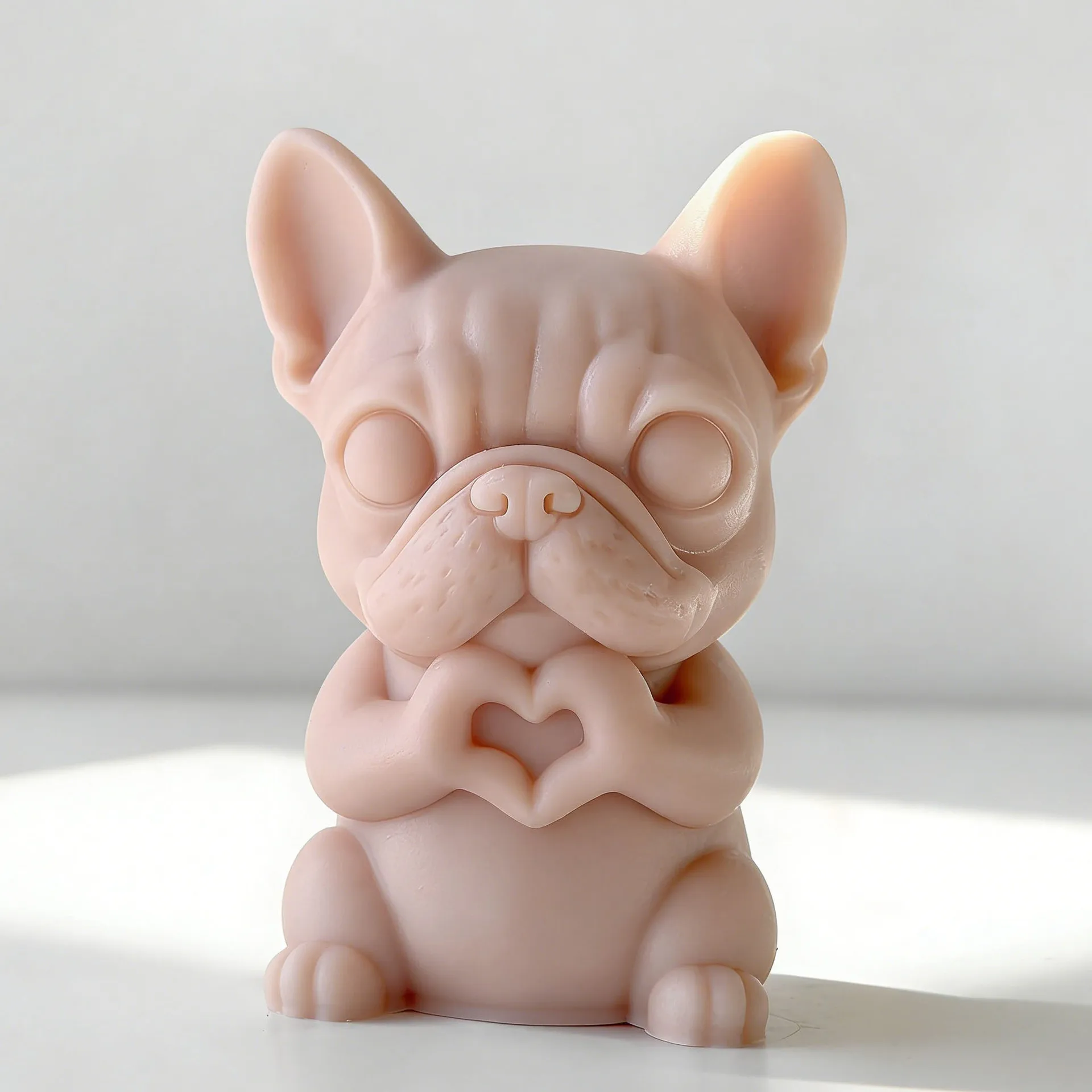 Cartoon Animal Pug Dog Finger Heart Silicone Candle Mold Animal Form Frog Turtle Plaster Crafts Molds DIY Candle Making Supplies view 3