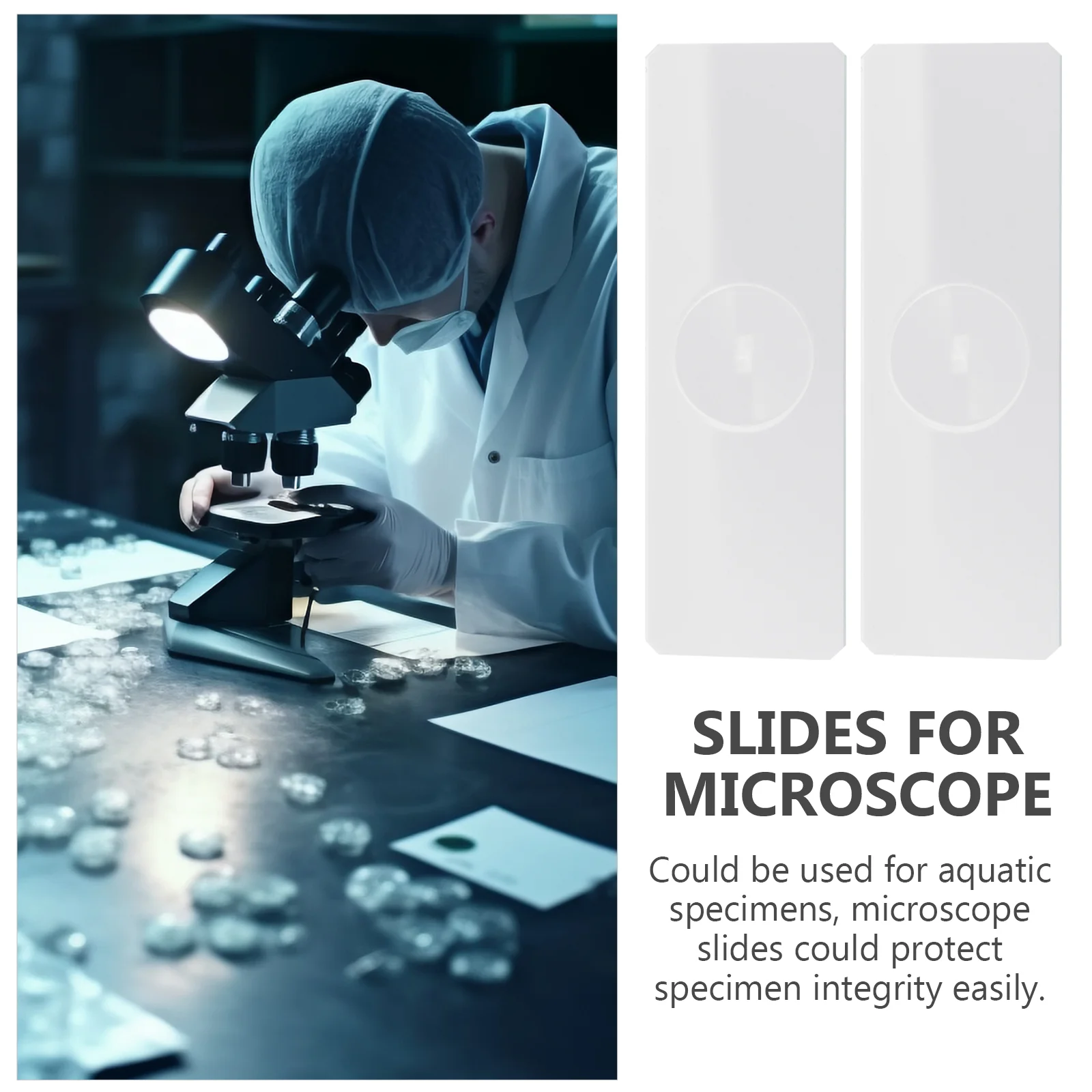 50 Pcs Mcmaster Slide Concave Blank Glass Microscope Slides for Aquatic Specimens Lab