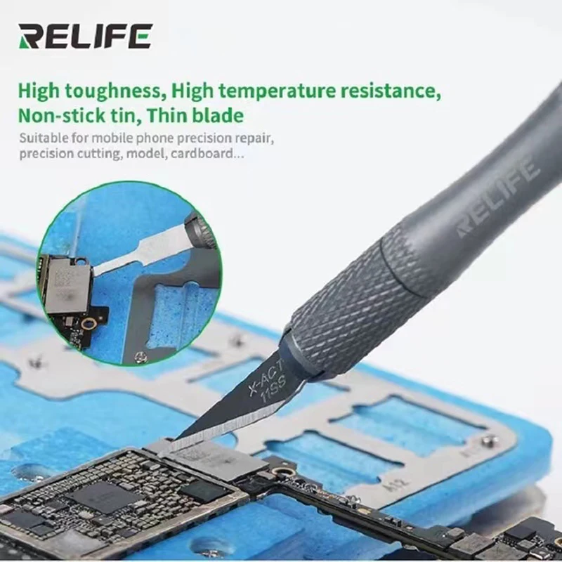 RELIFE RL-101B 8in1 Blade Set High Toughness Precision Motherboard IC Glue Removal Cutter Tools Degumming Scraper Knife Set