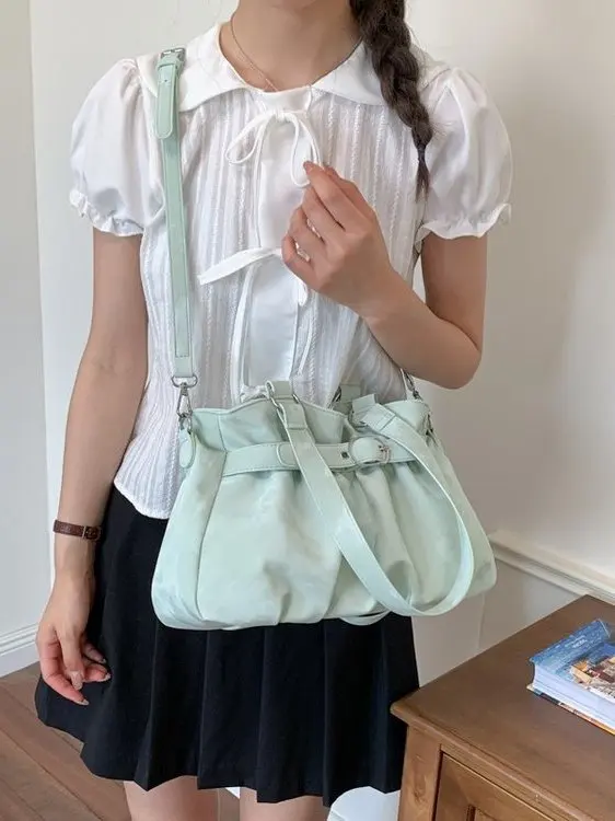 Elegant Polka Dot Women's Tote Bag Single Shoulder Commuter Handbag Fashionable Macaron Style Daily Versatile Bag