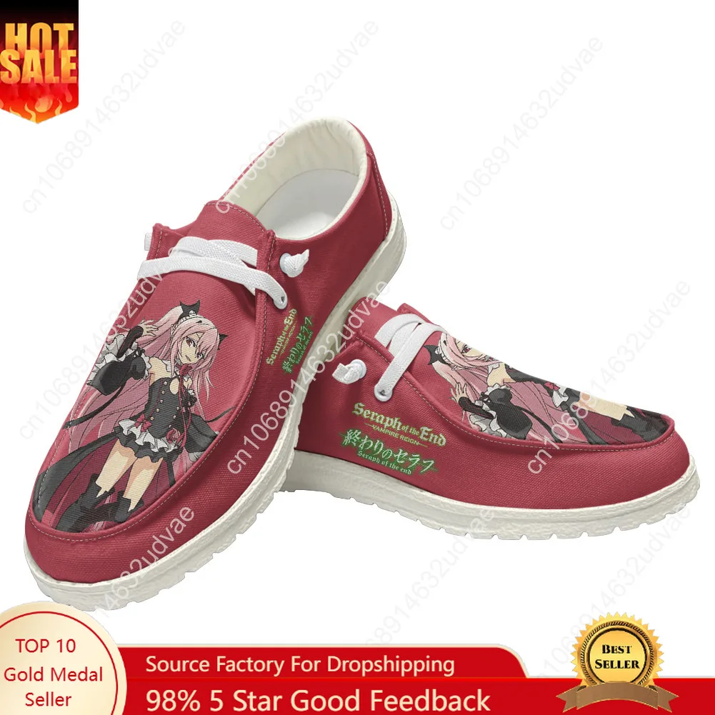 

Seraph of The End Casual Shoes Men Woman Flat Shoe Breathable Indoor Outdoor Lightweight Footwear Couple Custom Made Shoe