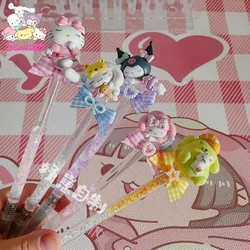 New Sanrio Carving Knife 13cm Pen Hello Kitty Art Diy Hand Account Pens Diamond Quicksand Student Carving Pen Send Sticker Blade