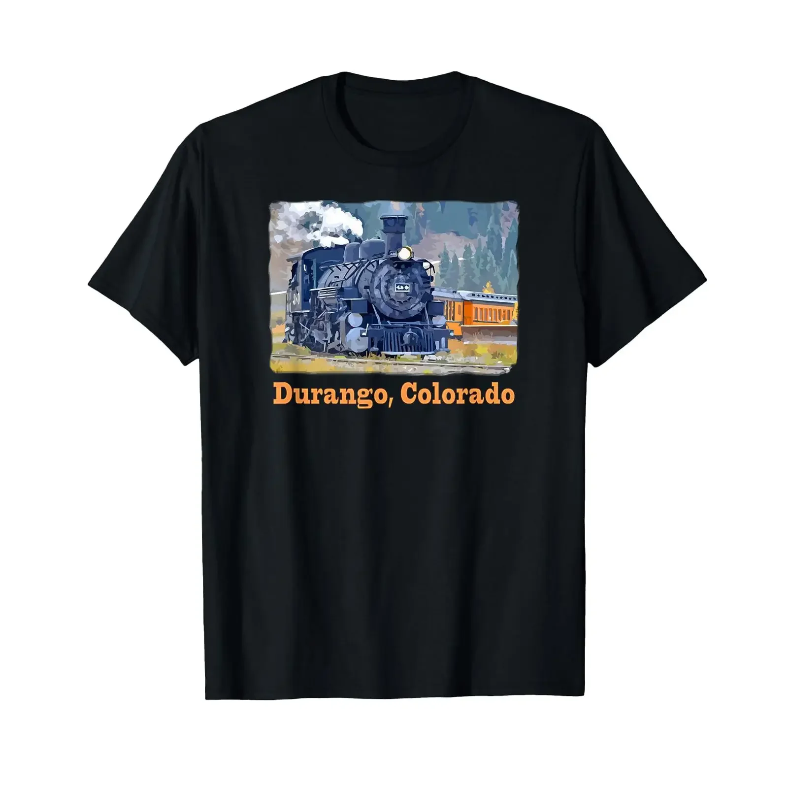 Durango Colorado Train t Shirt steam Engine Colorful vintage Washed graphic Top For Everyday Wear Breathable Casual Versatile