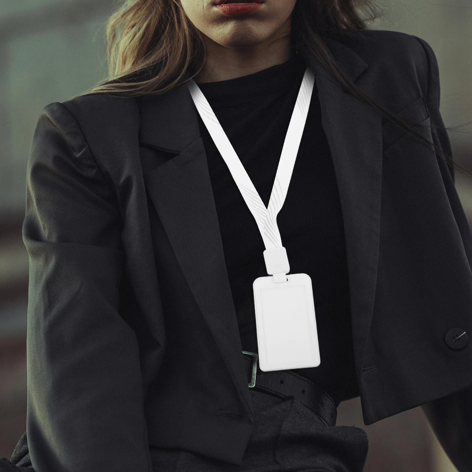 

1Set Clear Card Cover Id Badge Holder Work Card Sleeve Protective Transparent Badge Cover with Lanyard for Employees