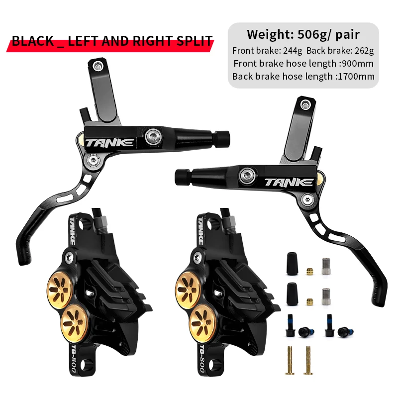 TANKE MTB 4-zuiger hydraulische schijfrem 900/1700 mm 4 zuiger hars remblokken oliedruk AM DH Road MTB ultralichte schijfrem