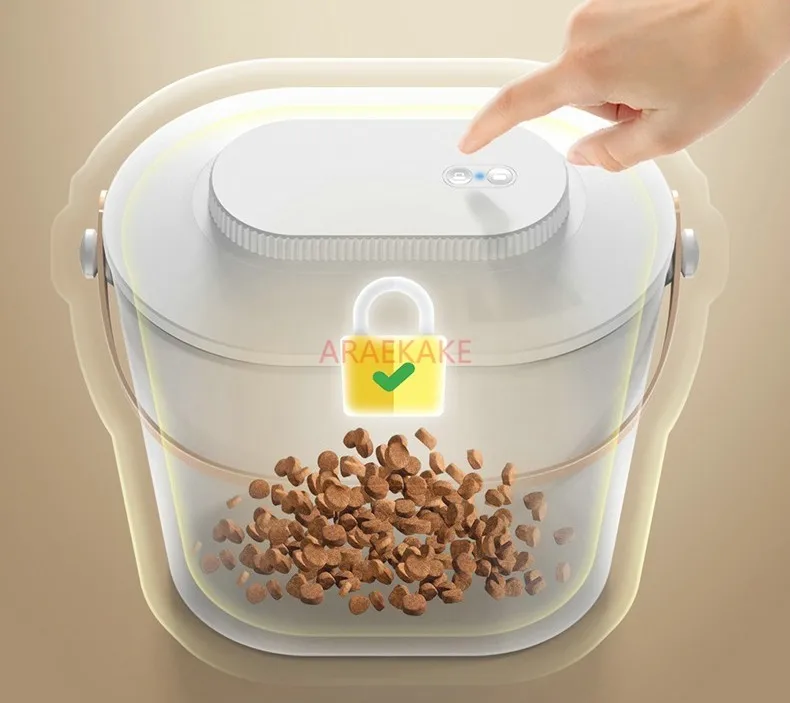 Cat and Dog Food Storage Bucket, balde de armazenamento a vácuo, selado, à prova de umidade, mofo prova, inseto prova, Pet Storage Bucket