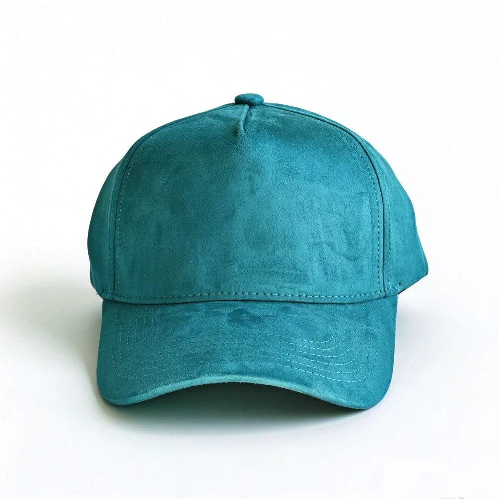 Turquoise Faux Suede Baseball Cap Woman men Solid Curved Brim tracker hat Dad Hat Casual Autumn Winter Outdoor Sun Visor Cap