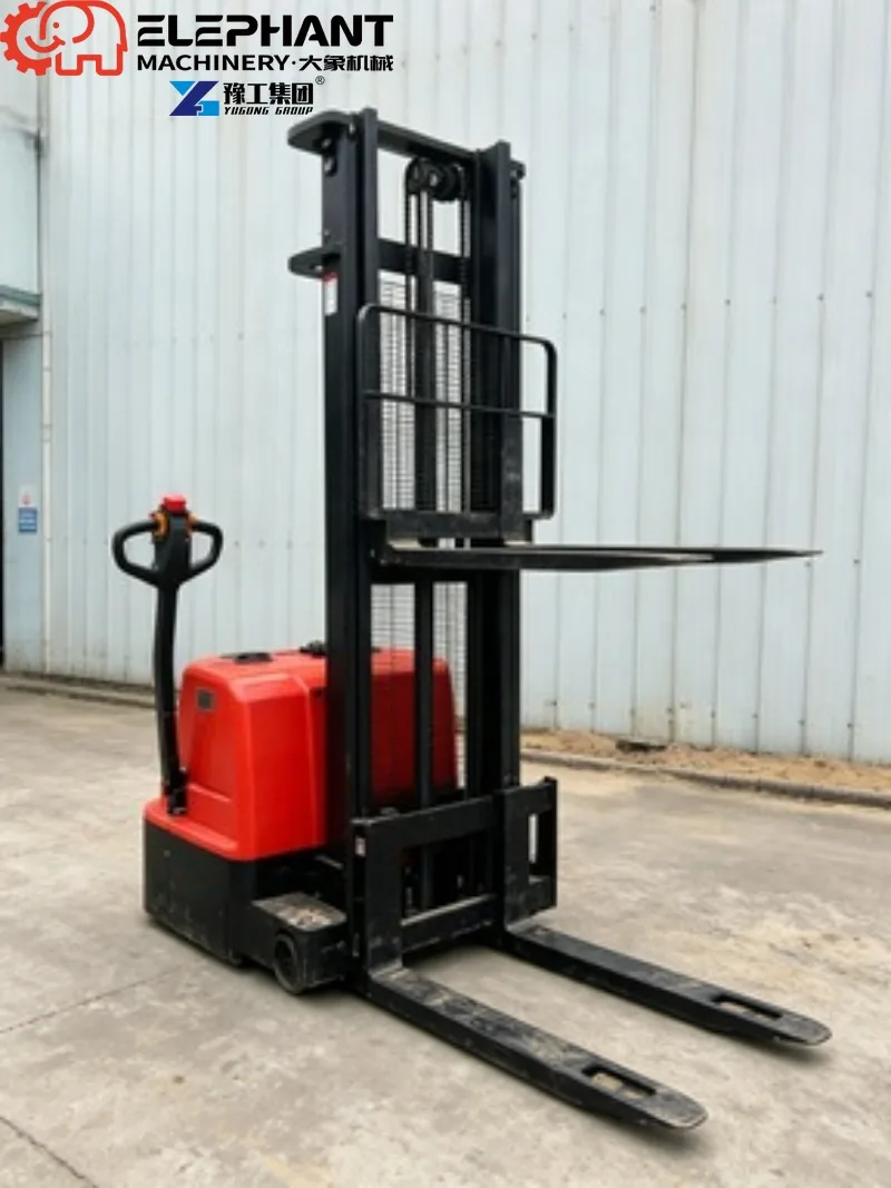 1000kg Full Electric Self-Lifting Stacker, 1600mm Lift Height With 1.6kW Motor Pallet Lifter For Container Warehouse Loading