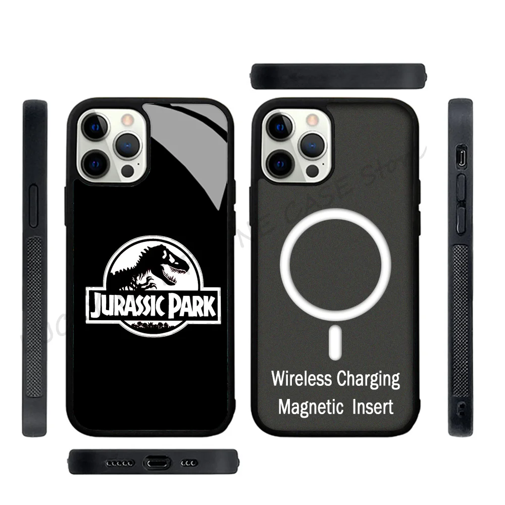 Dinosaur Phone Case Strong Magnetic For IPhone 15 14 13 Pro Max 11 12 Mini J-Jurassic Park For Magsafe