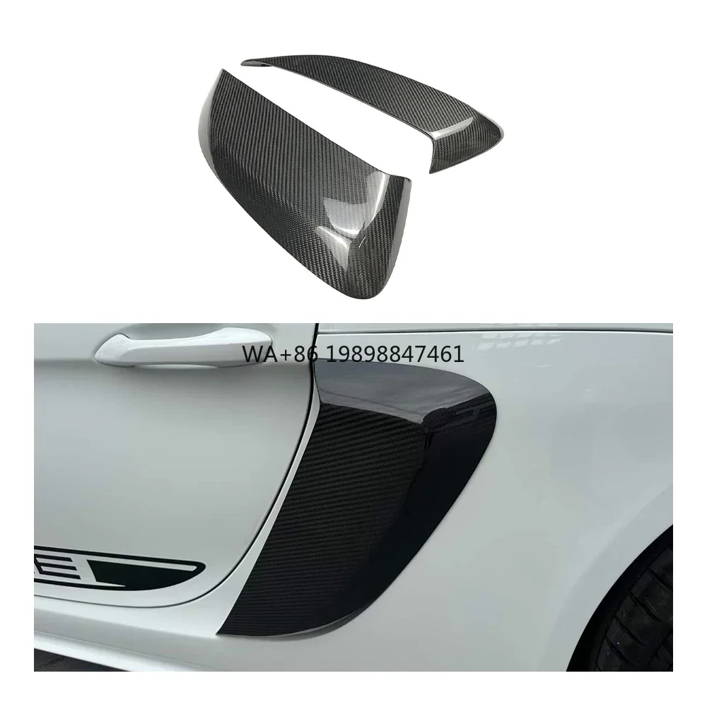 

For P 718 Cayman Boxster Car Accessories Dry Carbon Fiber Fender air Vents F15 Side Vents