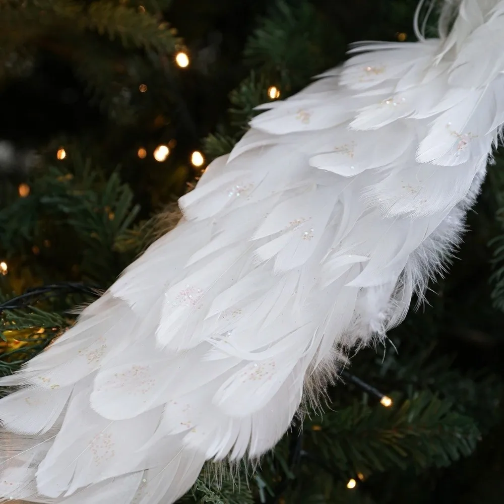 

Colorful Artificial Christmas Peafowl Long Tail Realistic Crafts Simulation Peacock with Clip Handmade Christmas Tree Decor