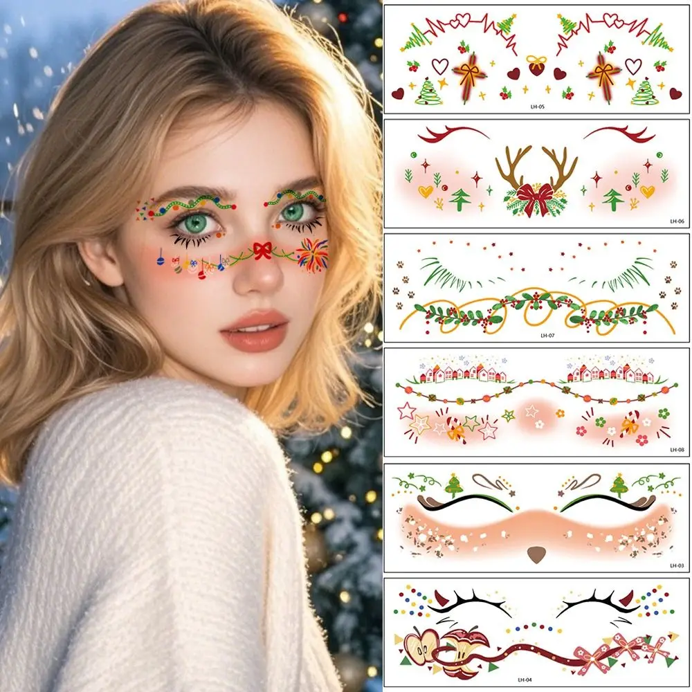 12pcs Art Decals Christmas Makeup Stickers Face Style Eye Makeup Design Face Stickers Eye Makeup Sticker Cosplay