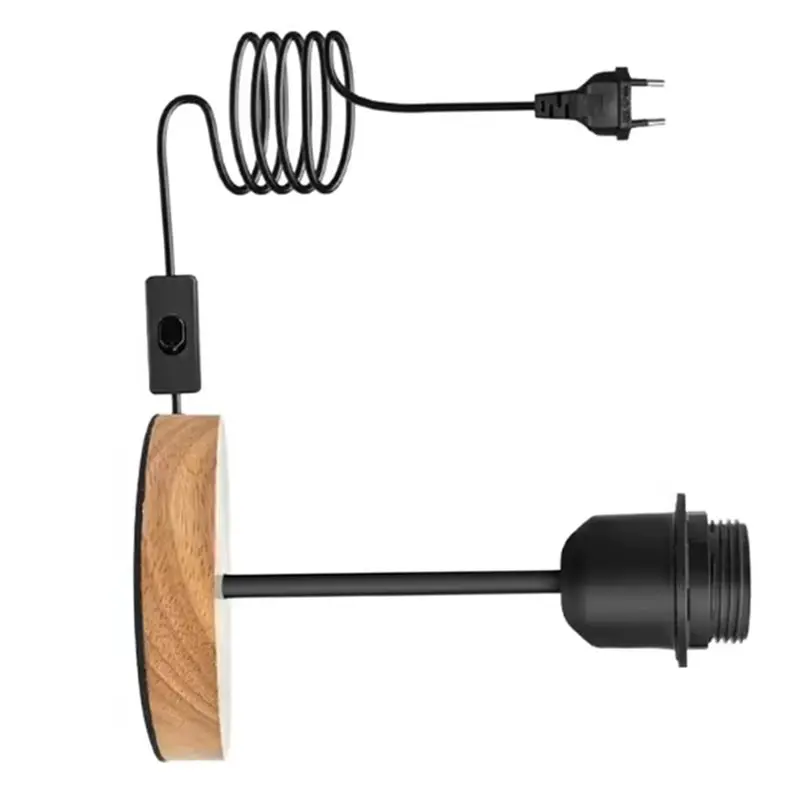 Y50A-E27 Socket European Standard Wrought Iron Table Lamp Base With Cable Plug EU Plug DIY Lamp Base Accessories
