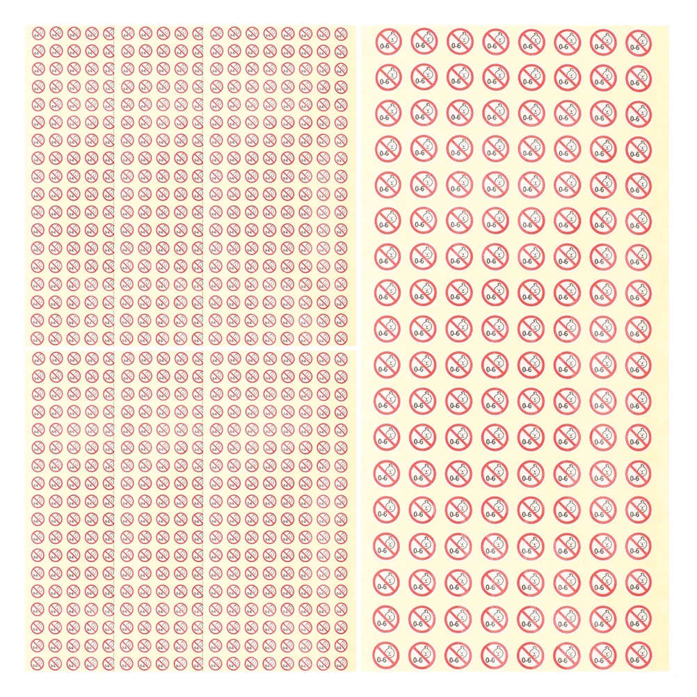 

500 Pcs Baby Tags Adhesive Warning Labels for Toys Kids Decals Stickers Caution