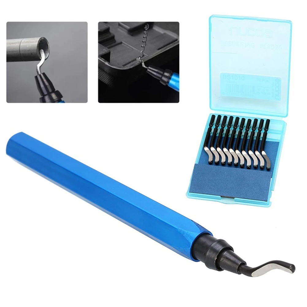 Hot Sale Tools Deburring Tools Deburr Blade Portables High Speed Steel With 10pcs Rotary Cutting Tool Deburr Blades