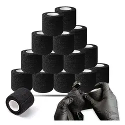 6/12/24/48pcs Tattoo Bandage Disposable Anti-Slip Nonwoven Elastic Bandage For Tattoo Machine Grip Tape Tube Accessories Supply