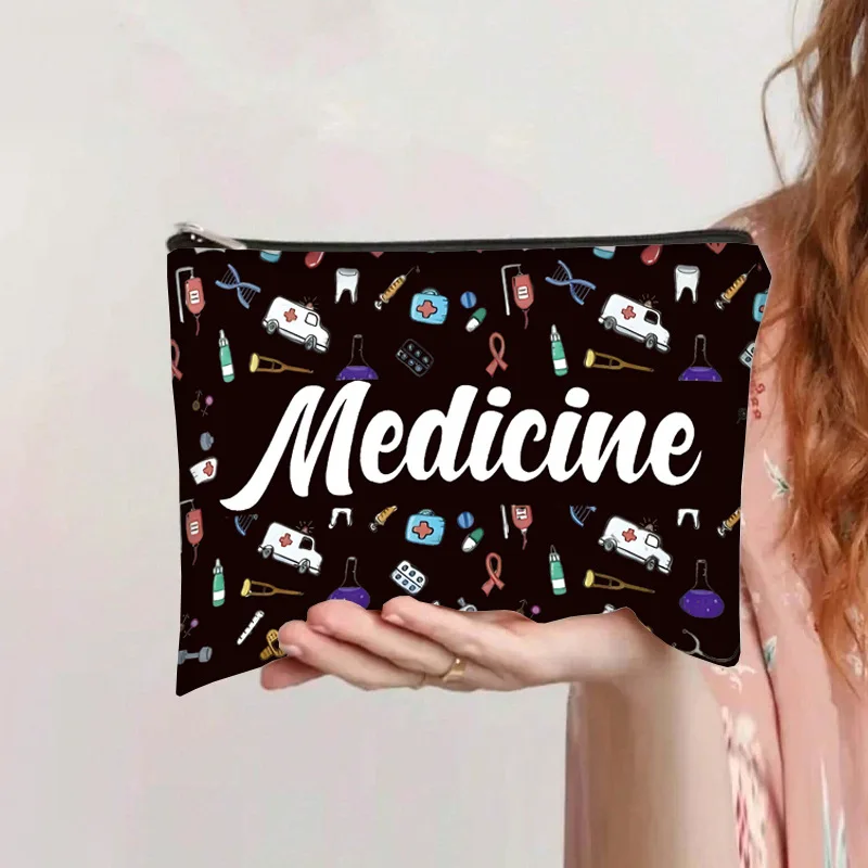 Best Teacher Ever Letter Print Cosmetic Bag Portable Zipper Makeup Pouch Travel Toiletry Storage Organizer Appreciation Gift For