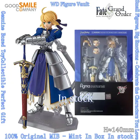 In stock GSC Max Factory  Fate/stay night figma Saber 2.0 figma227 Action Figures Anime Model Genuine Boxed Toy Gift