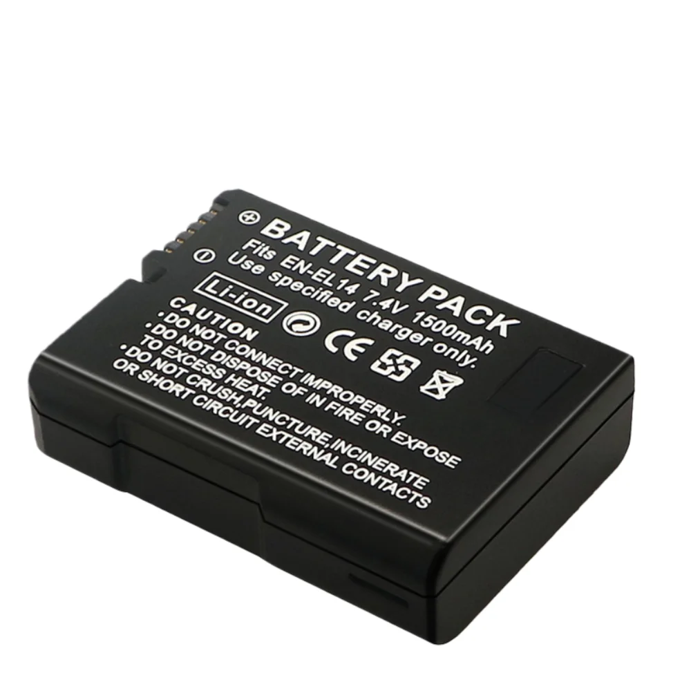 1500mah EN-EL14a EL14 CAMERA BATTERY EN-EL14 For Nikon P7000 P7100 P7800 P7700 D3100 D3200 D3300 D3400 D3500 D5600 D5100 D5300