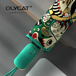 OLYCAT Summer Parasol Umbrella Woman Folding Sun Umbrella UV Protection Flat Automatic Umbrellas Mini Free Shipping UPF50+