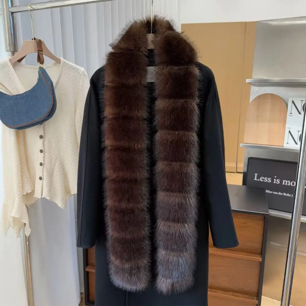 Muffler Thick Fluffy Scarf Warm Imitation Mink Fur Long Faux Fur Scarf Washable Thermal Insulation Winter Scarf Outdoor