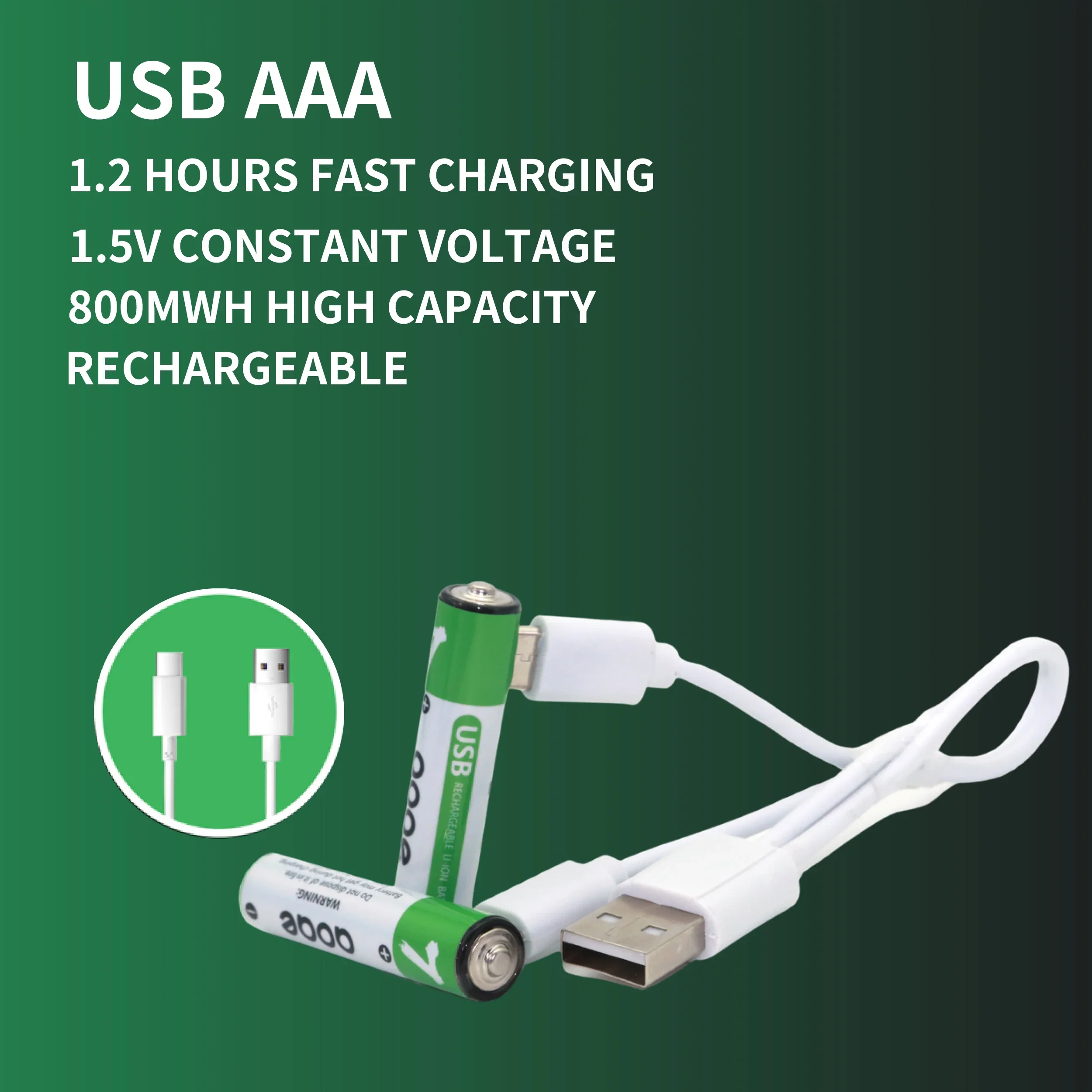 1.5V AAA USB Rechargeable Batteries 800mAh Li-ion Battery For Remote Control Mouse Electric Toy Battery aaa rechargeable battery