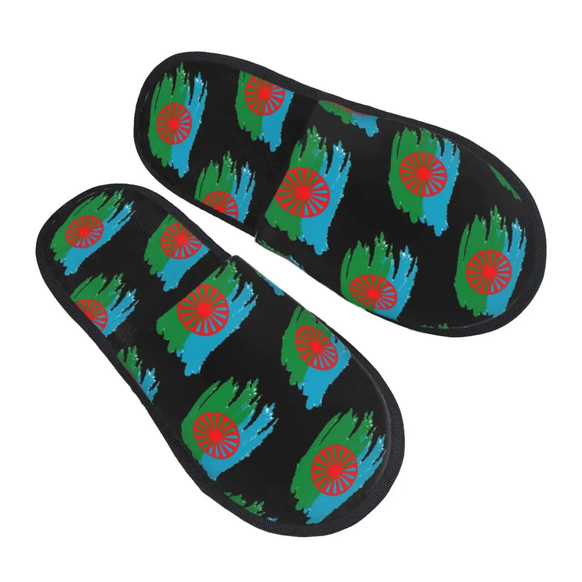 Pantuflas Personalizadas con Bandera Romana Gitana, de Espuma Viscoelástica, Cálidas y Suaves, para Mujer, Pantuflas de Casa, Zapatos Cómodos para Interiores