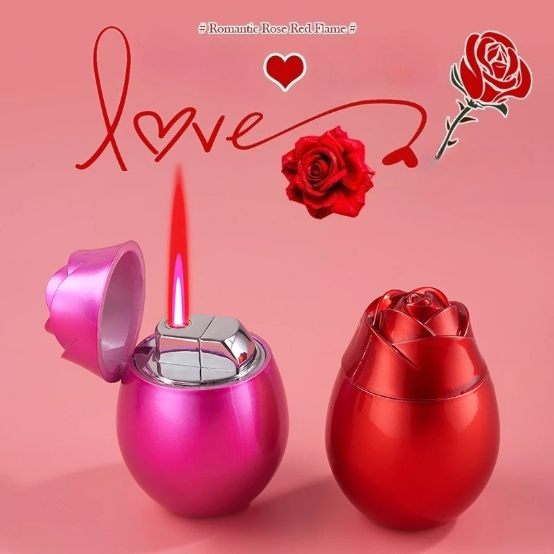 

Новая креативная зажигалка-роза 2026 года, романтический подарок, компактный воспламенитель, стильная зажигалка с красным пламенем