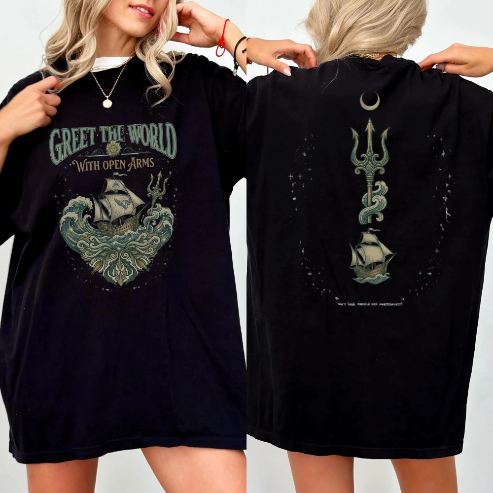 Epic musical T-shirt, Odysseus retro mythology pattern T-shirt. Summer pure cotton loose casual for couples  harajuku t shirt