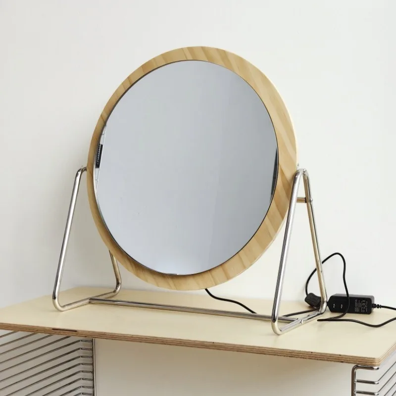 

Vintage Round Desktop Large Makeup Mirror Premium ins Style DIY Bedroom Table Makeup Mirror