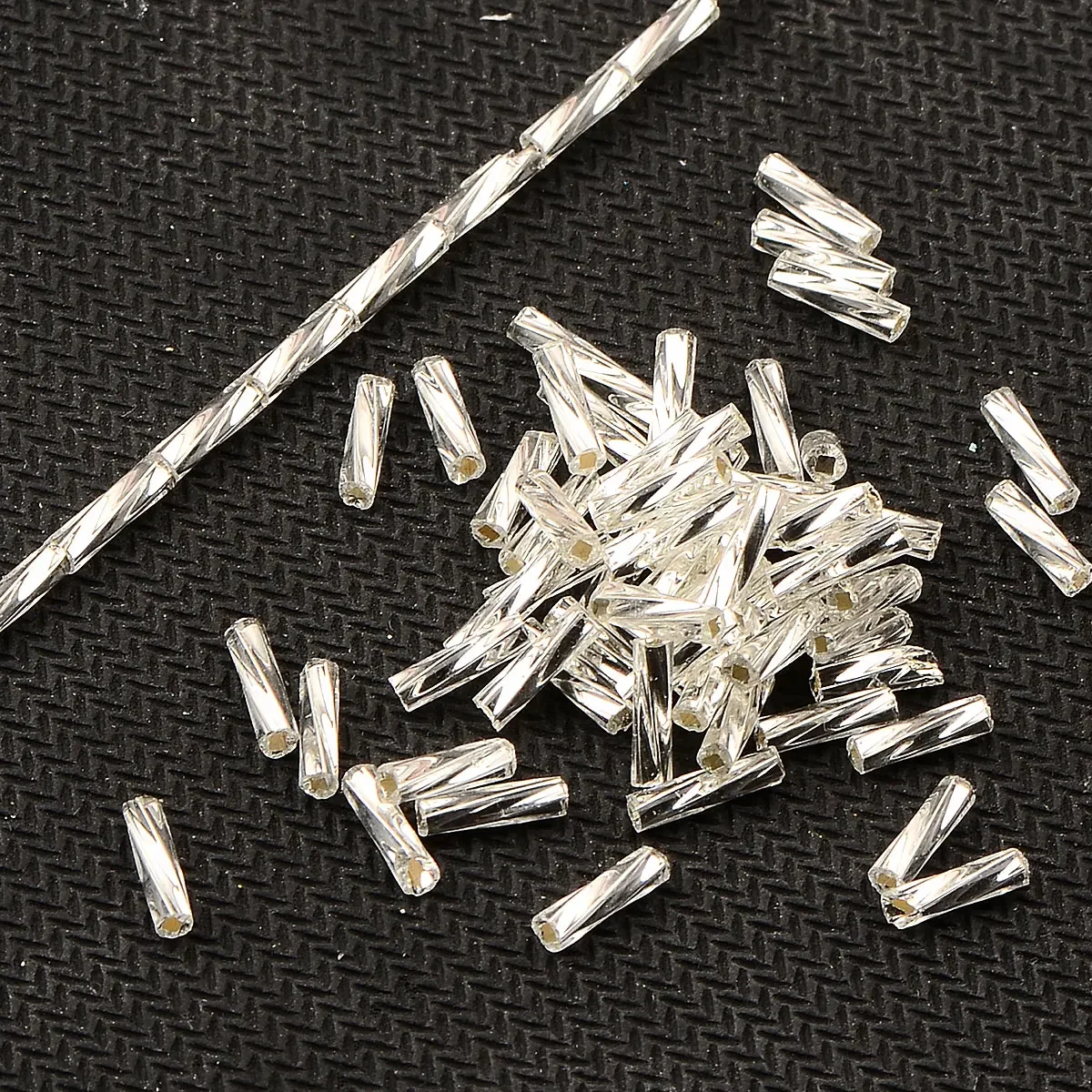 20g 0.4cm/0.65cm/1.2cm Uniform Long Tube Twist Tube Glass Beads for Jewelry Making Beads Accessories Necklace Bracelet