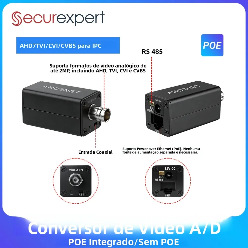 cvbs-tvi-ahd-cviからipカメラへのコンバーター-1080p、onvif、rj45、poe電源、アナログcctvからnvr監視システム用のビデオエンコーダー
