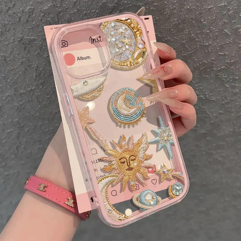 Retro Astrology Sun Phone Case For Samsung Galaxy S26 Ultra S25 S24 S23 S22 Plus FE A57 A55 A54 A36 A37 A35 Soft SIlicone Cover