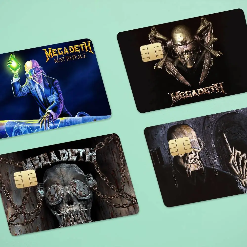 Rock Band Megadeth 1 Set Of 4 Pcs Anime Bank Credit Bus Pass Stickers Cool Decoration Waterproof Stickers Collection Toys Gifts