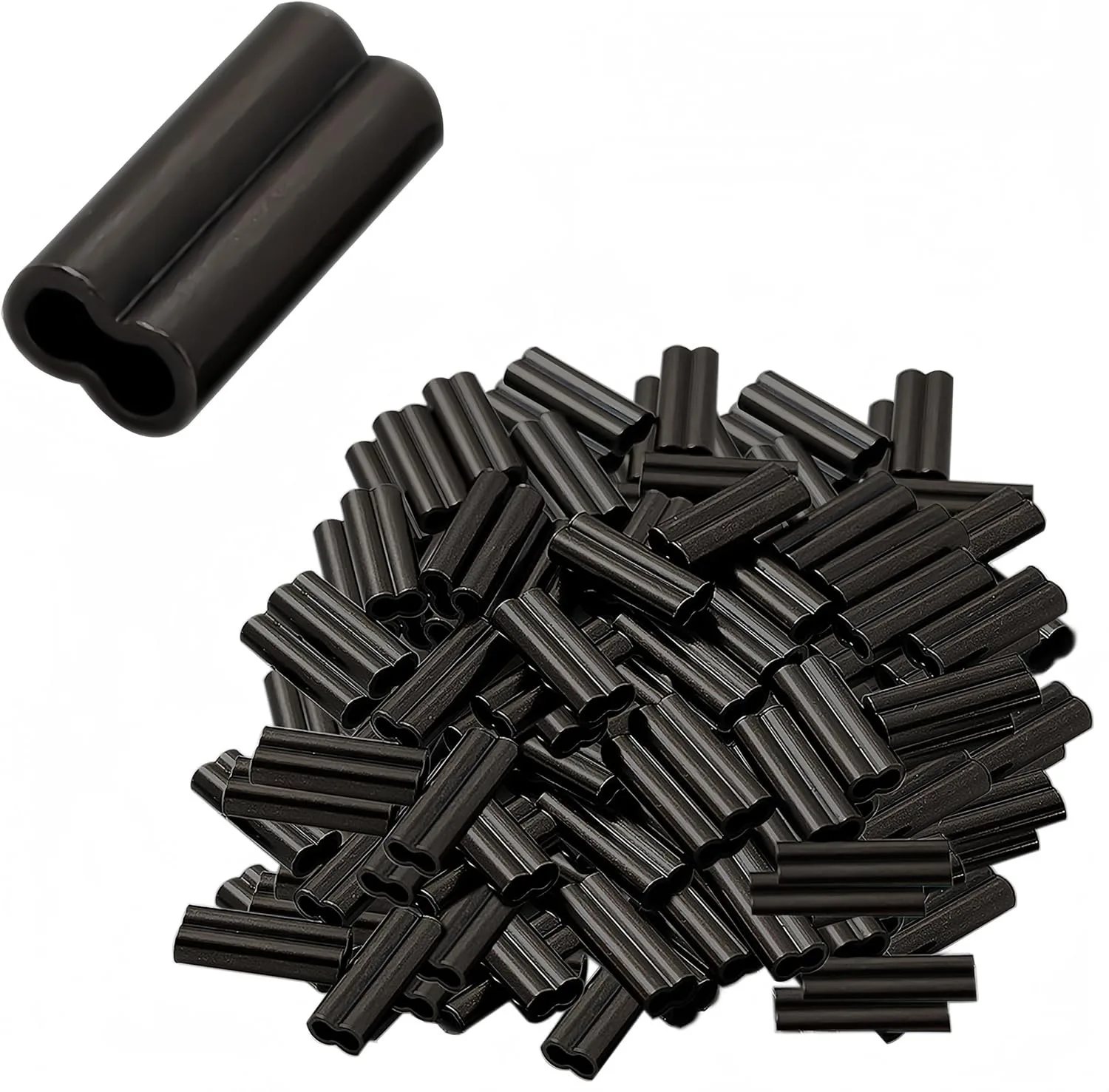 النحاس برميل مزدوج تجعيد الأكمام خيط صنارة الصيد العقص حلقة كم النحاس أنبوب موصلات لصيد الأسماك زعيم تزوير #1