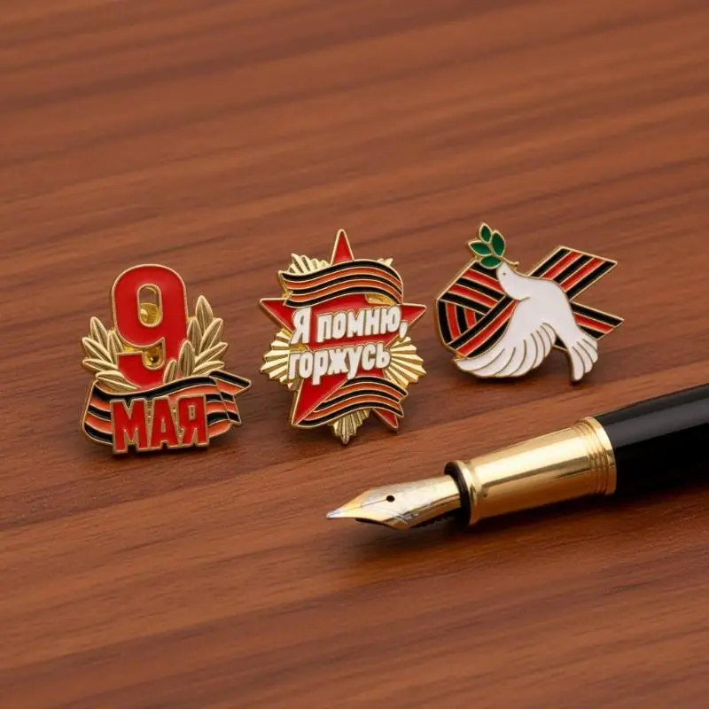 Russian Flag Pin May 9 Victory Day Brooch Soviet Union National Enamel Badge for Men Women Festival  Dress