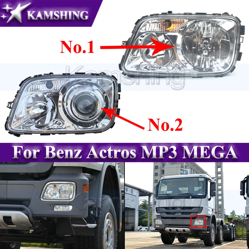 

Kamshing Halogen Front Bumper Headlight For Benz Actros MP3 MEGA Headlamp Head Lamp Head Light