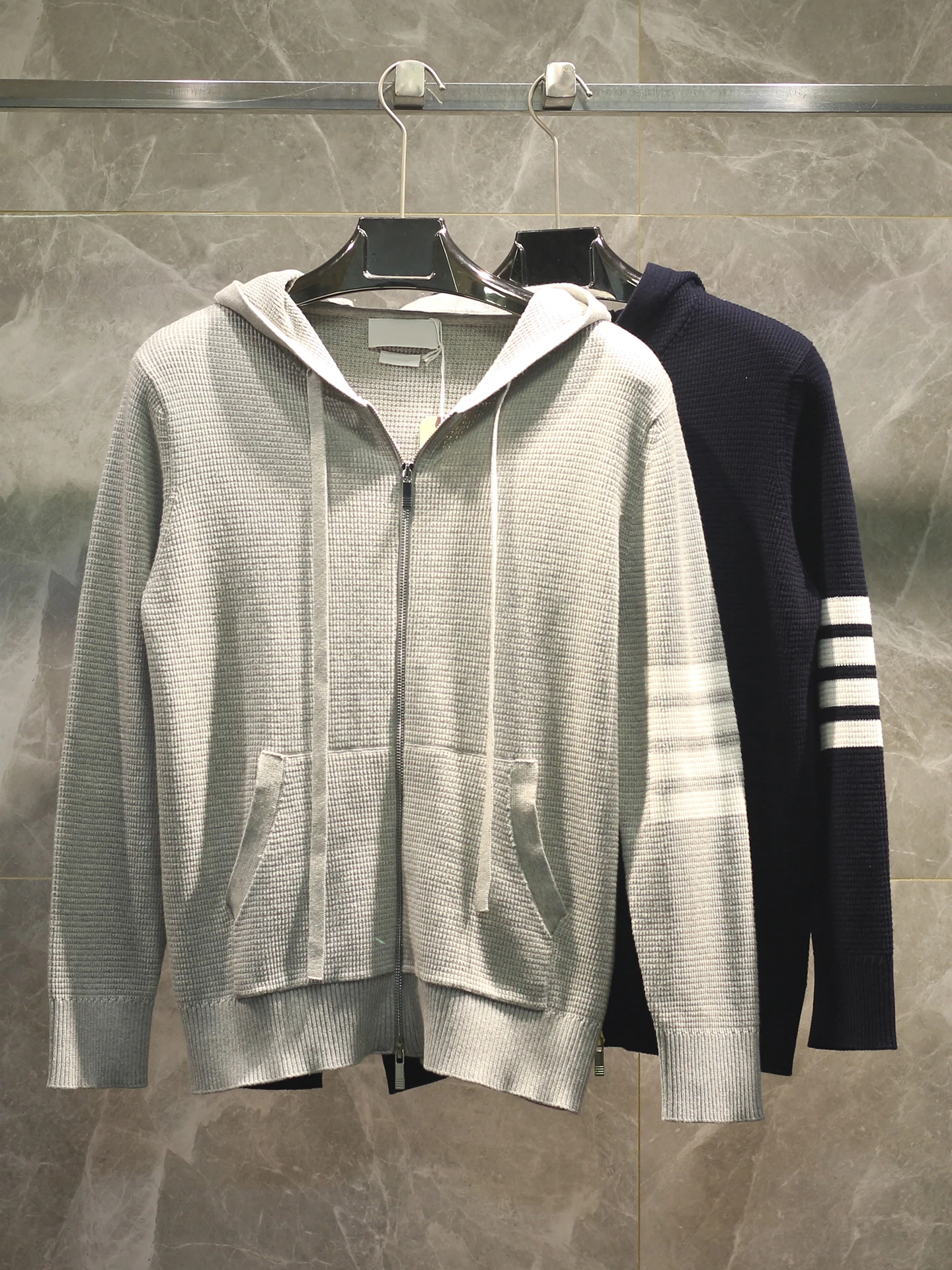 

High-End Knitted Hooded Zipper Sweatirt Jaet for Men Spring Autumn New Sle Casual Wear Daily Comfortable Cotton Fabric