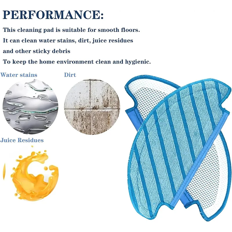 For Ecovacs Deebot Ozmo T8 AIVI T8 Max N8 Pro Plus/ N8 Pro T9 Vacuum Cleaner Superfiber Mop Cloths washable Mop Pads Accessories