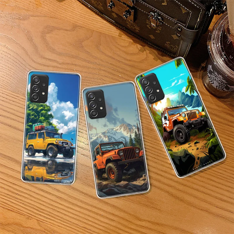 Off Road Vehicle Tourism Scenery Phone Case For Galaxy Note 20 Ultra 10 Lite 9 8 Samsung A15 A25 A35 A55 A05S M12 M21 M30S M31 M