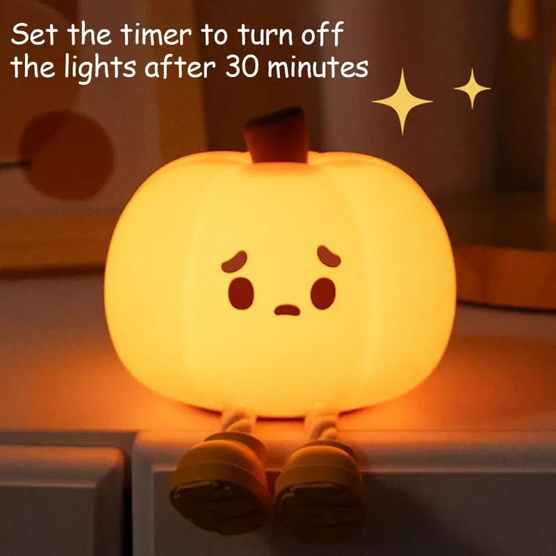 

Cute Lamps For Bedrooms Silicone Light Up Pumpkin Unique Soft Silicone Squeeze Lamp With Touch Control 3 Light Adjustable