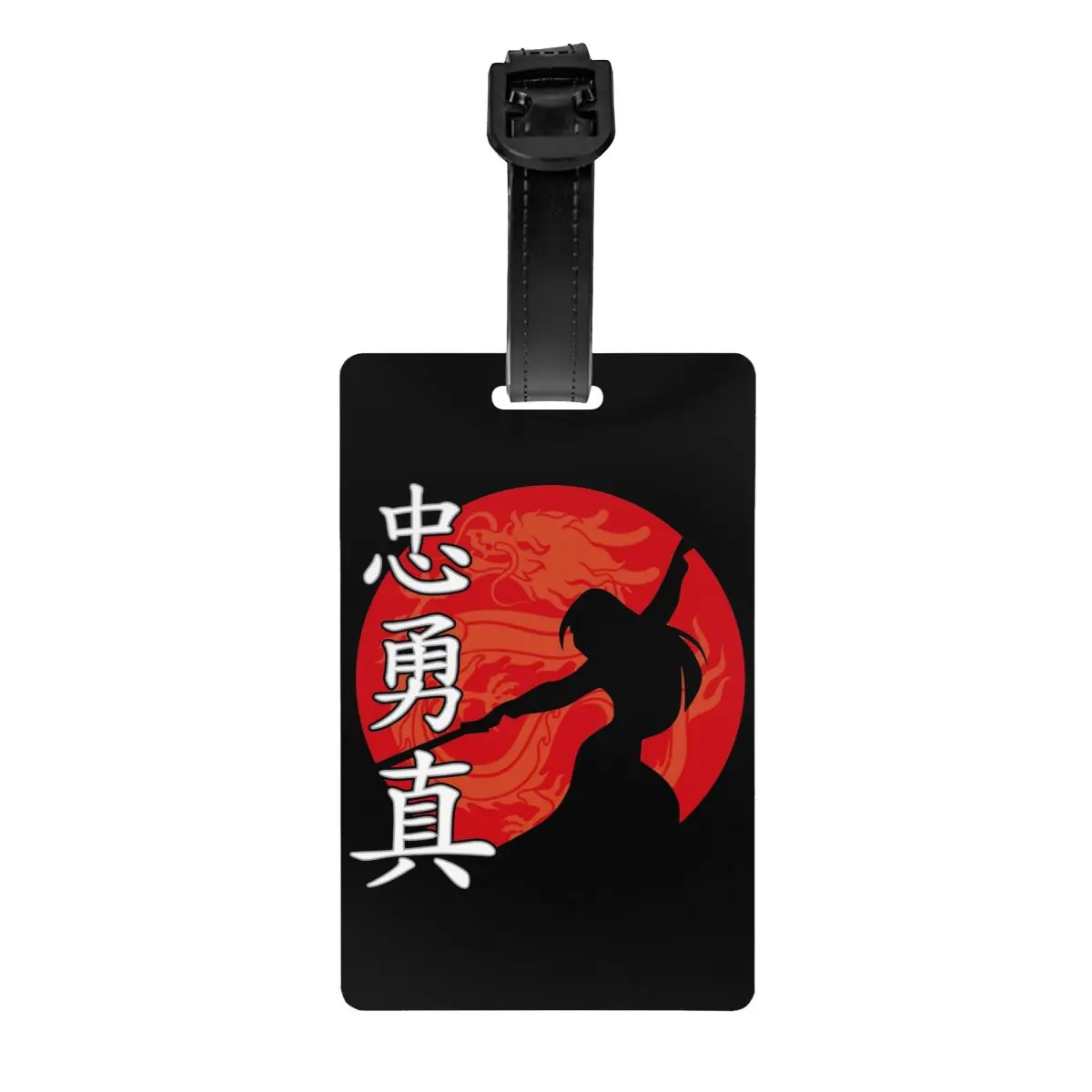 Mulan Warrior Princess Luggage Tag With Name Card Privacy Cover ID Label for Travel Bag Suitcase