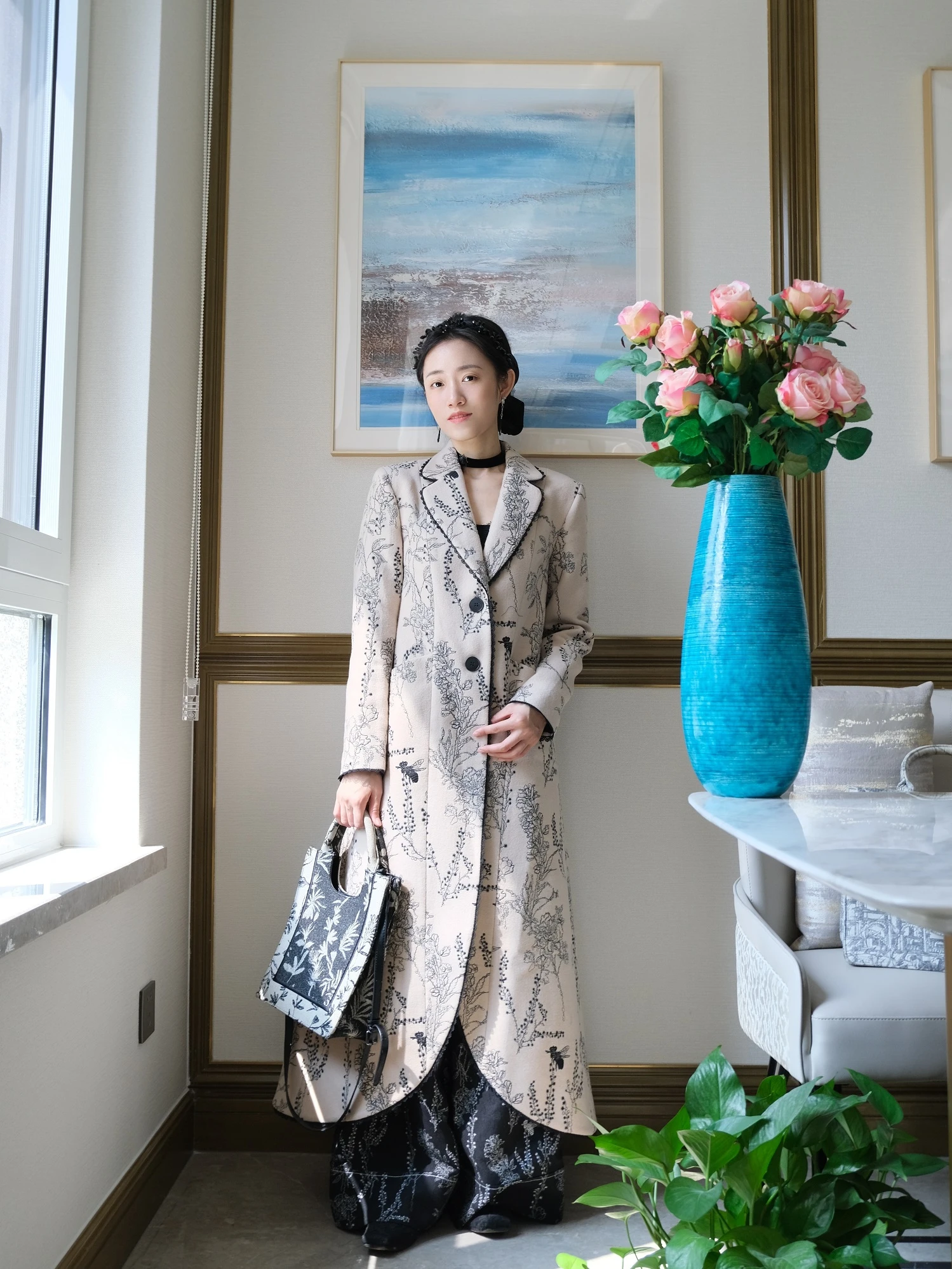 

Новое длинное китайское шерстяное пальто TIIANNTIAAN с вышивкой, цвета хаки и кэмел, женский деловой пиджак с одной пуговицей