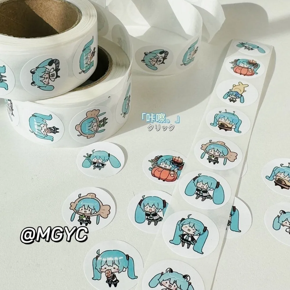 500 Stück Aufkleber – Aufkleber zum Aufrollen von Hatsune Miku – Niedliche Zubehörartikel für Kühlschrank, Handy, Notizbuch, DIY-Aufkleber, Geschenke