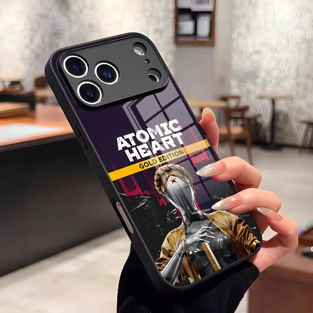 Atomic Heart Phone Case For 17 Pro Max IPhone 16 Pro 15 12 11 13 Mini X XR XS 14 Plus SE Glass Cover