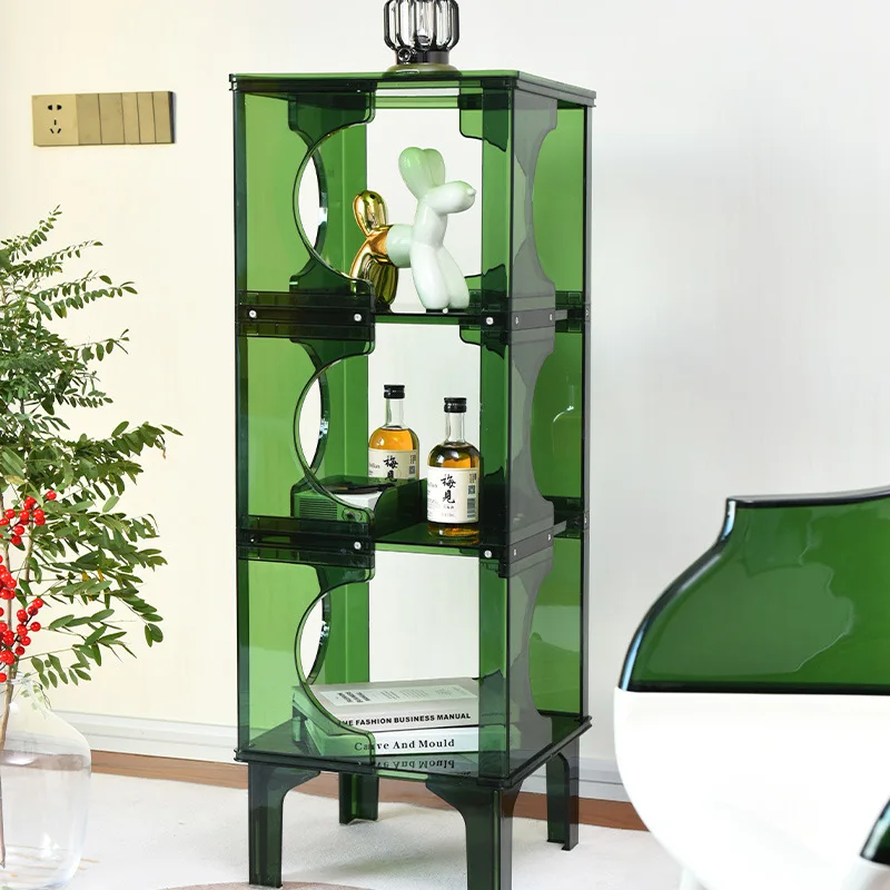 

Transparent acrylic side cabinet ins Internet celebrity modern simple PC bedside table Nordic designer living room locker