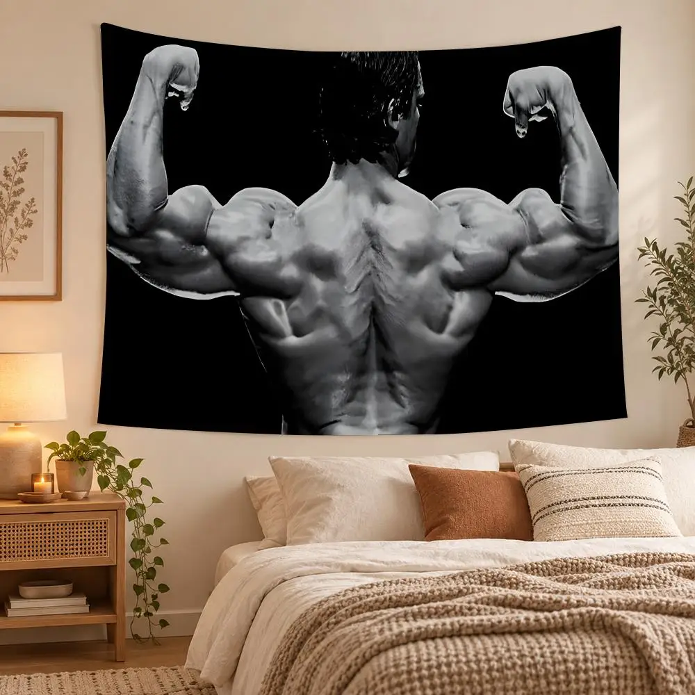 Fitness Fanatic A-Arnold Schwarzenegger Tapestry Wall Hanging, Suitable For Living Room, Bedroom, Study, Party Home Decor Gift